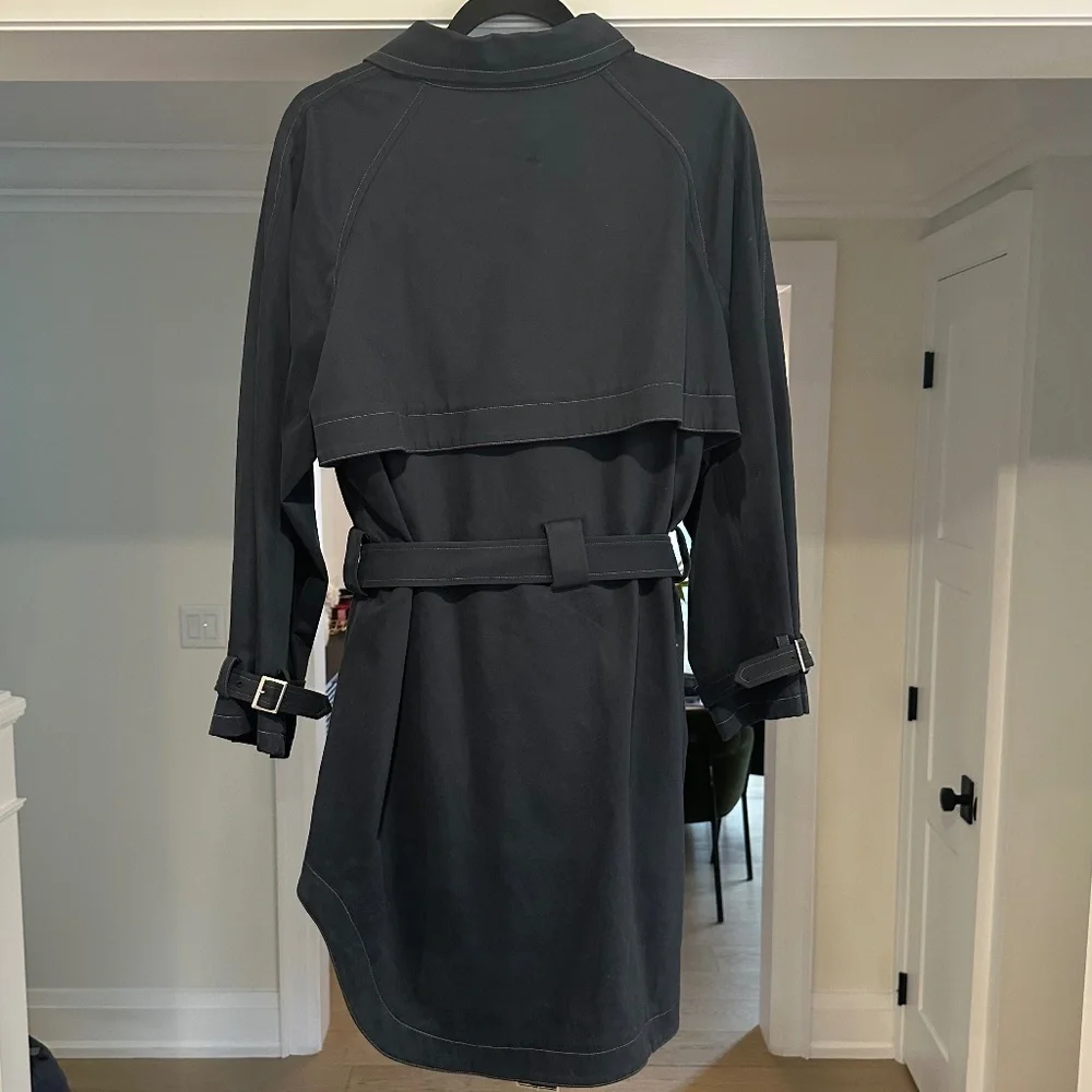 SOLD - Rebecca Minkoff Navy Blue Trench Coat - Size L - Picture 2 of 13